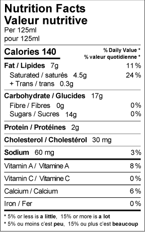 nutrition facts label